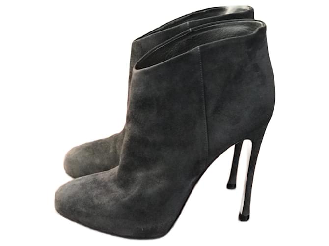 GIANVITO ROSSI  Ankle boots T.eu 38 Suede Grey  ref.1262745