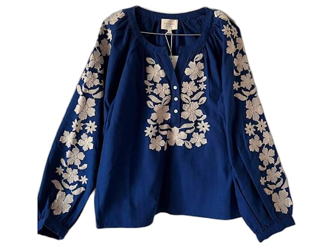 SéZane Saveria blouse Blue Cotton  ref.1262770