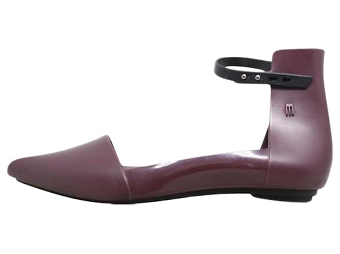Autre Marque Purple Rubber Ankle Strap Flats  ref.1262801