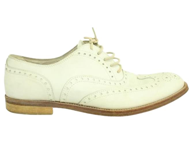 Autre Marque Zapatos Oxford de cuero blancos Crudo  ref.1262831