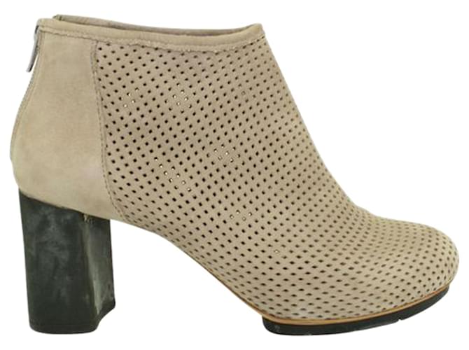 Autre Marque Gray Ankle Boots Grey Leather  ref.1262960