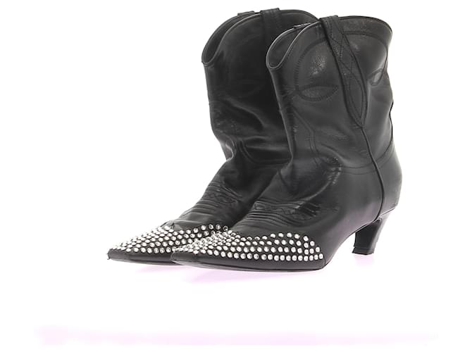 KHAITE  Ankle boots T.eu 39 leather Black  ref.1262969