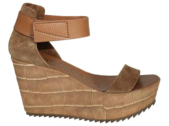Autre Marque Brown Wedges Leather  ref.1263012