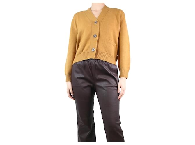 Autre Marque Tan cropped cardigan - size M/l Brown Wool  ref.1263082
