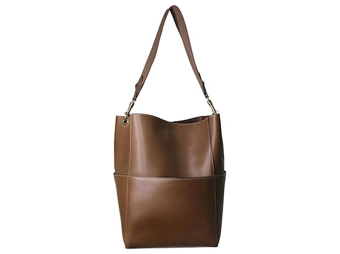 Céline Brown Sangle leather bucket shoulder bag  ref.1263105