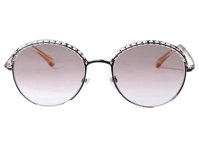 Chanel Óculos de sol embelezados com pérolas de estanho Metal  ref.1263107