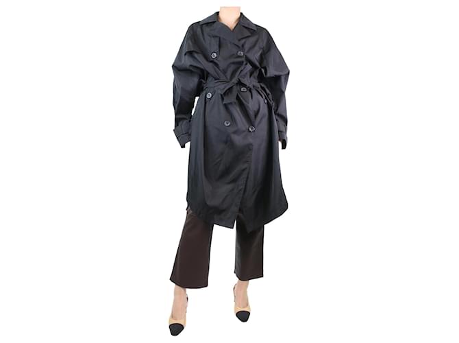 Autre Marque Black nylon trench coat - size UK 8 Polyamide  ref.1263112
