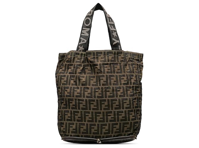 Fendi Brown Zucca Foldable Tote Bag Cloth Cloth  ref.1263133