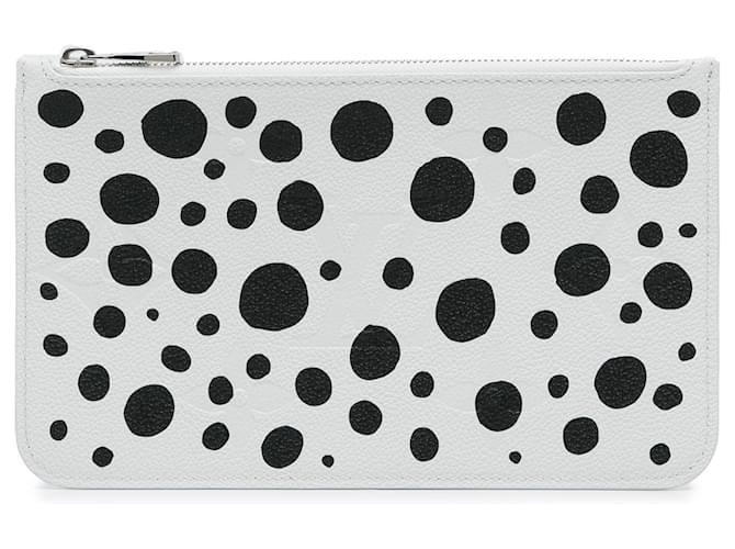 Louis Vuitton White x Yayoi Kusama Monogram Infinity Dots Neverfull Pouch Leather  ref.1263144
