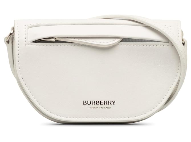 Burberry White Micro Olympia Crossbody Leather Pony-style calfskin  ref.1263145