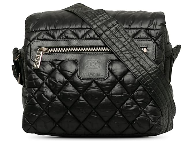Petit sac à bandoulière Coco Cocoon noir Chanel Nylon Tissu  ref.1263165