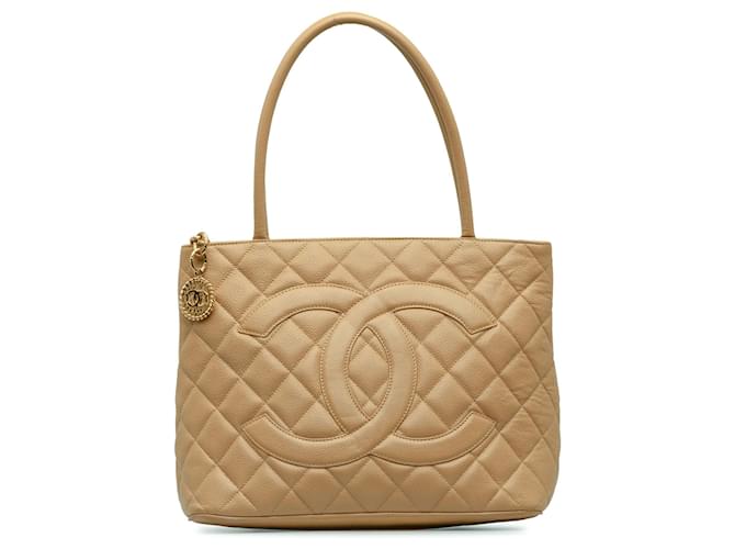 Chanel Brown Caviar Medallion Tote Leather  ref.1263176