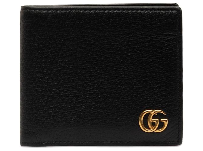 Gucci Black GG Marmont Leather Small Wallet Pony-style calfskin  ref.1263179