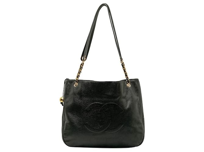 Chanel Black Caviar CC Tote Bag Leather  ref.1263181