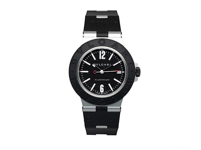 Bulgari Bvlgari Black Automatic Aluminum and Rubber Diagono Watch Metal  ref.1263193