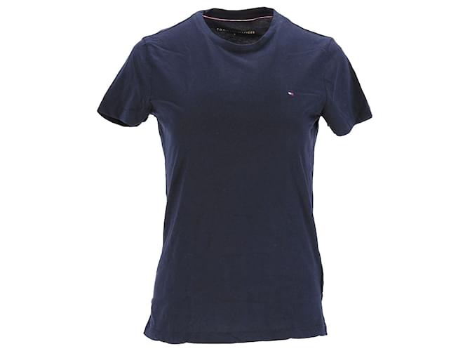 Tommy Hilfiger Camiseta Heritage con cuello redondo para mujer Azul marino Algodón  ref.1263215