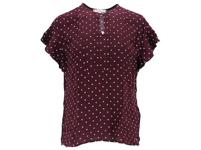 Tommy Hilfiger Womens Print Blouse Red Viscose Cellulose fibre  ref.1263226