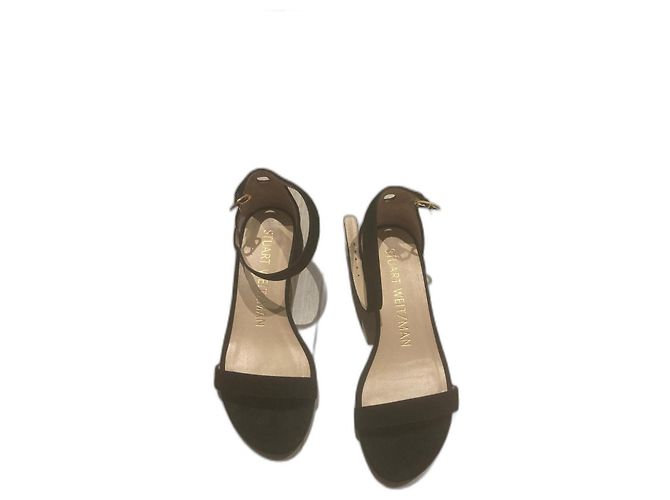 Sandali Stuart Weitzman Nudistjune in pelle nera Nero
