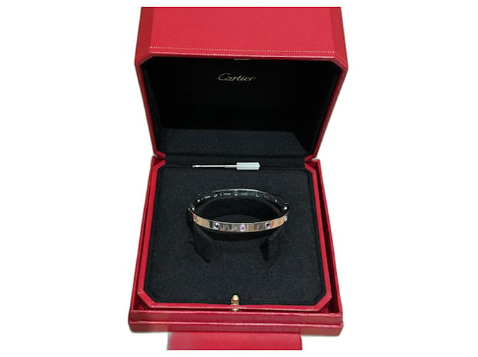 Cartier Love Armband mit 10 Saphiren. Grau Gold Diamant  ref.1263353