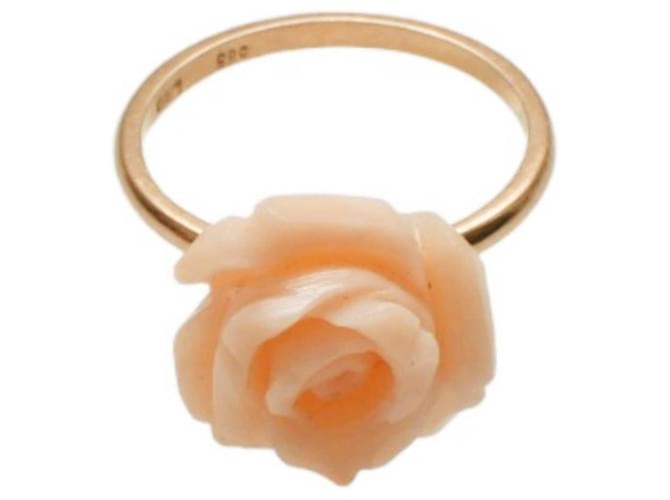 Autre Marque Bague "I Do" en or rose 18 carats LITO avec une rose en corail.  ref.1263357