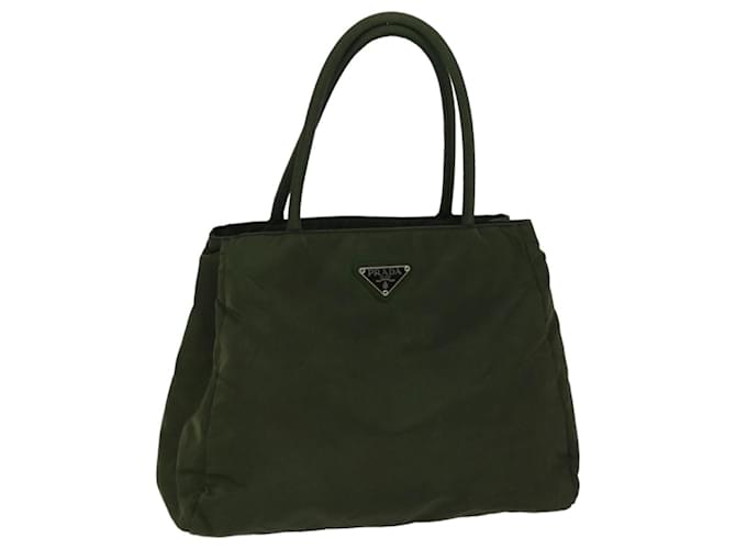 PRADA Hand Bag Nylon Green Auth 67069  ref.1263396
