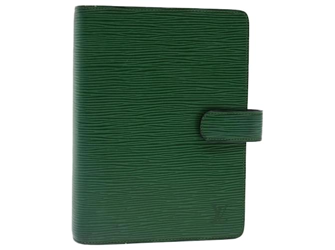 LOUIS VUITTON Epi Agenda MM Day Planner Cover Green R20044 LV Auth 67135 Leather  ref.1263425