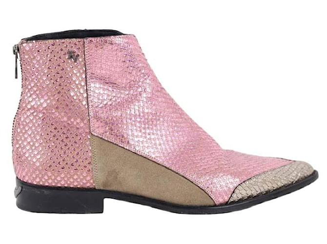 Zadig & Voltaire leather western boots Pink  ref.1263442