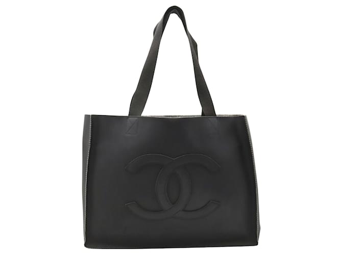 Chanel shopping Black Rubber  ref.1263585