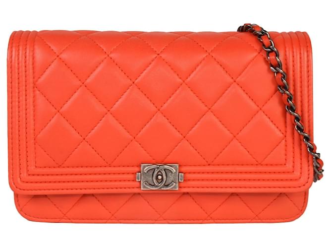 Chanel Boy Red Leather  ref.1263617