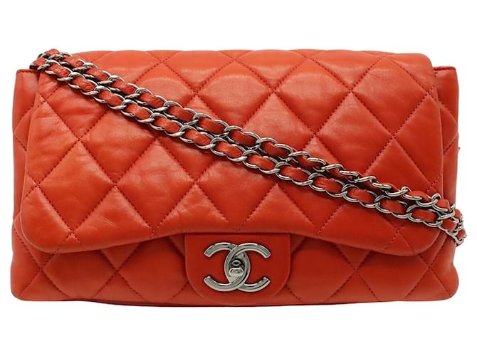Chanel Matelassé Orange Leather  ref.1263675