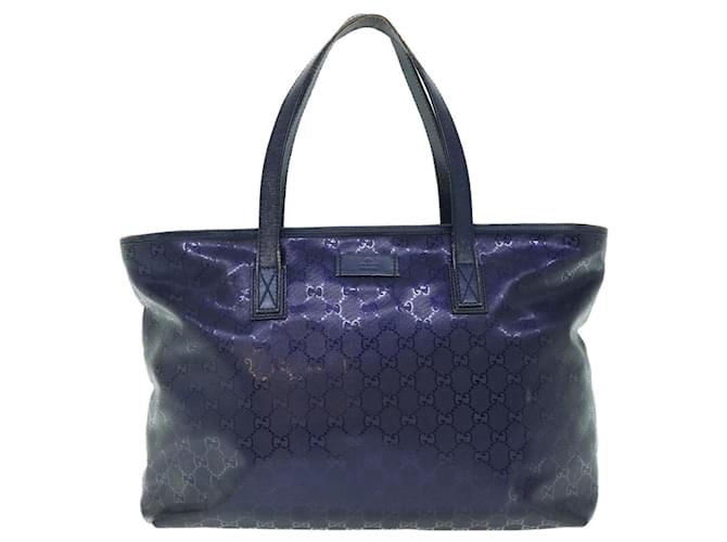 Gucci GG Imprimé Navy blue Leather  ref.1263683