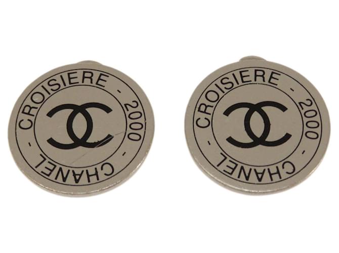 Chanel Logo CC Silvery Metal  ref.1263685