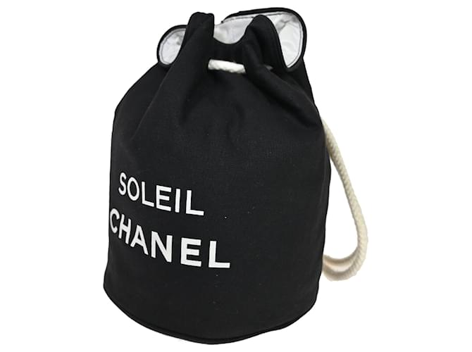 Chanel Drawstring Black Cloth  ref.1263737