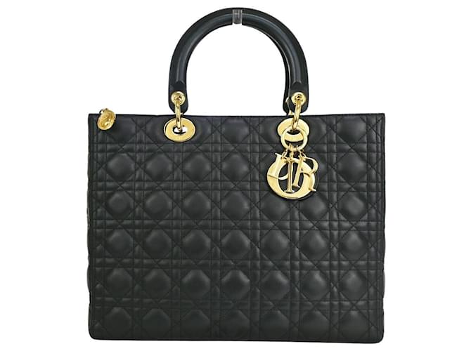 Dior Lady Dior Black Leather  ref.1263786