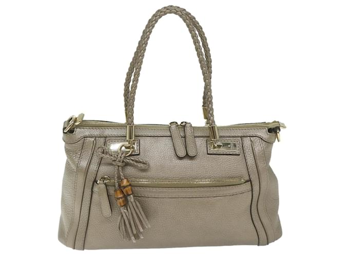 Gucci Bamboo Cuir Gris  ref.1263845