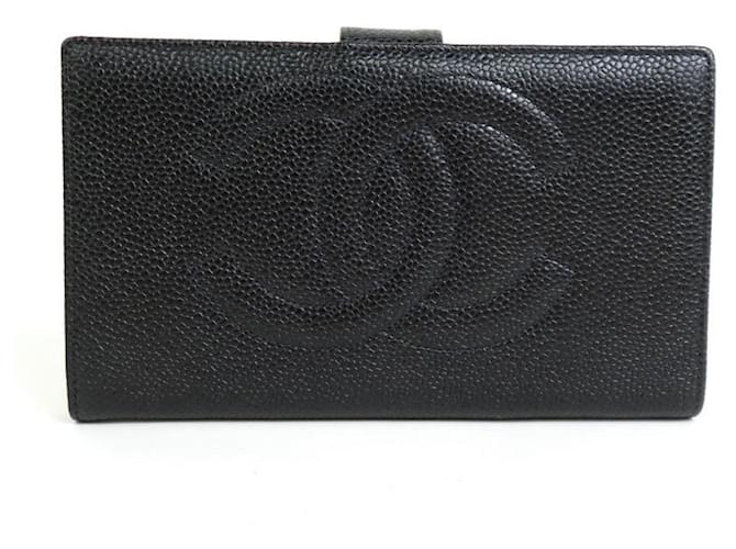 Chanel Logo CC Black Leather  ref.1263930