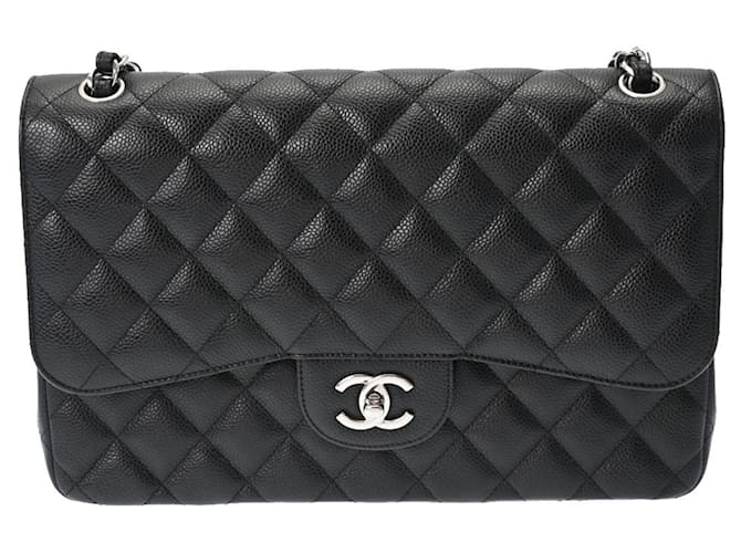 Chanel Double flap Black Leather  ref.1263989