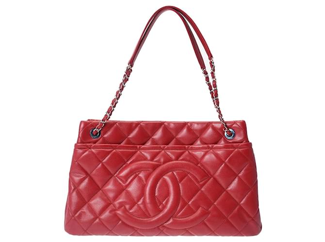Chanel shopping Cuir Rouge  ref.1264011