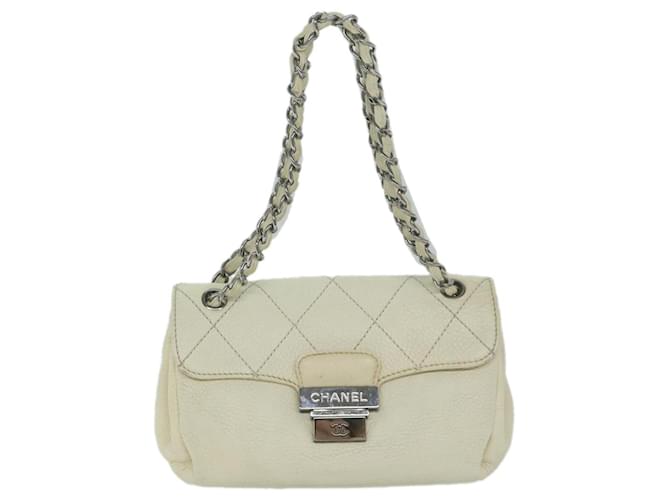 Chanel Flap Bag Blanco Cuero  ref.1264120