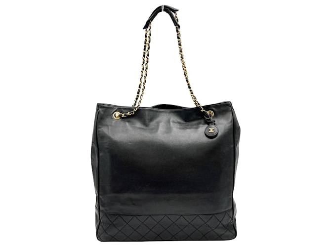 Chanel shopping Black Leather  ref.1264171