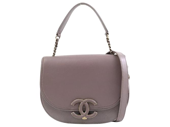 Chanel Cambon Grey Leather  ref.1264267