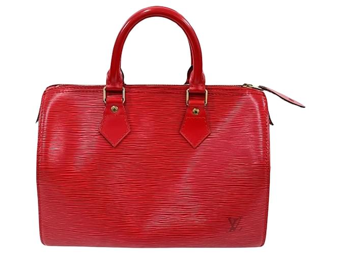 Louis Vuitton Speedy 25 Red Leather  ref.1264268