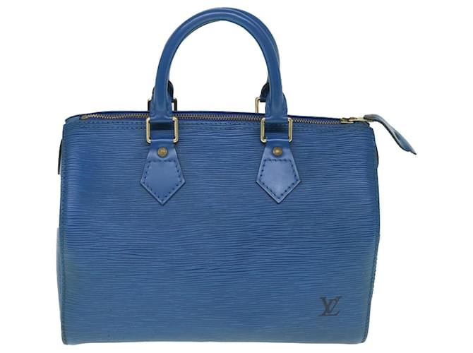 Louis Vuitton Speedy 25 Azul Cuero  ref.1264379