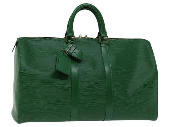 Louis Vuitton Keepall 45 Verde Couro  ref.1264535