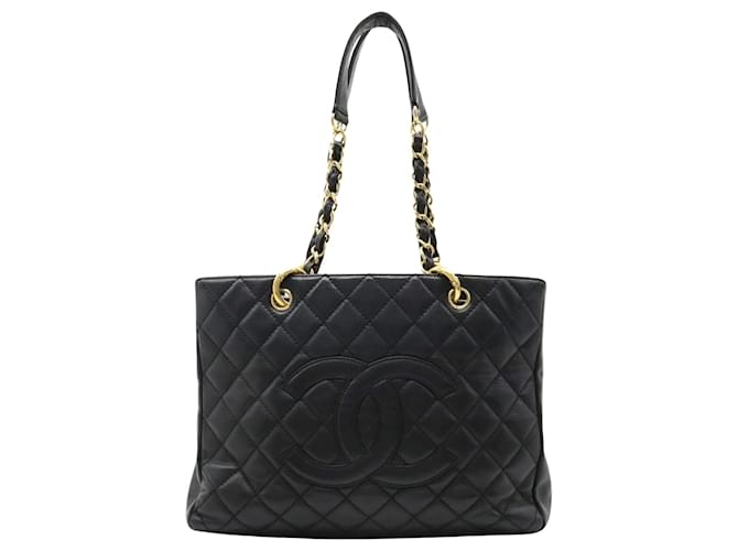 Chanel GST (grand shopping tote) Black Leather  ref.1264656