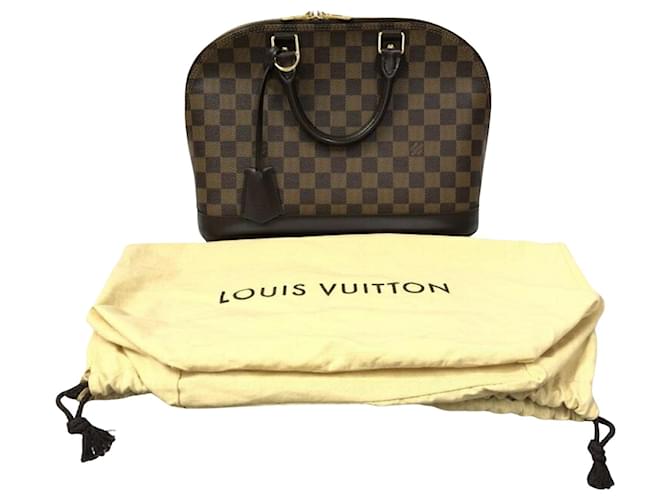 Louis Vuitton Alma Marrom Lona  ref.1264905