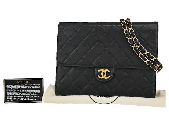 Chanel Matelassé Black Leather  ref.1264938