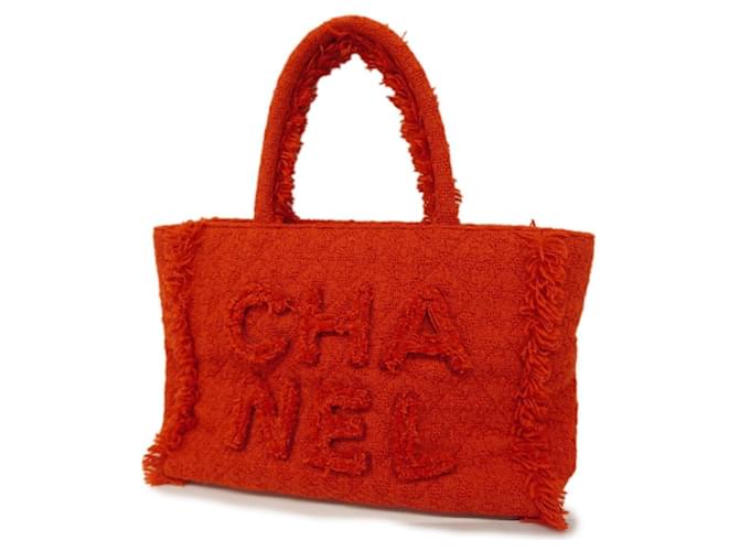 Chanel shopping Red Tweed  ref.1265009