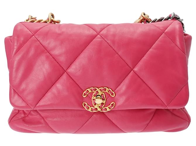 Chanel Chanel 19 Pink Leder  ref.1265129