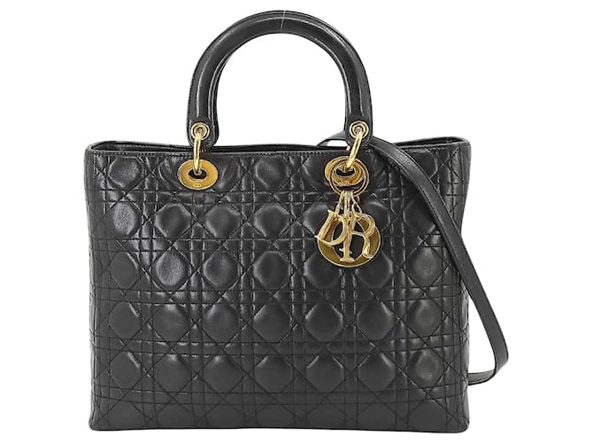 Dior Lady Dior Black Leather  ref.1265169
